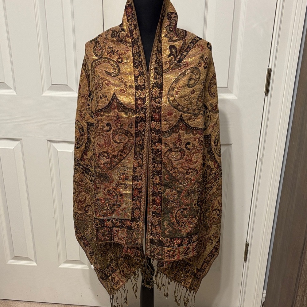 Unbranded Jacquard Paisley Reversible Pashmina